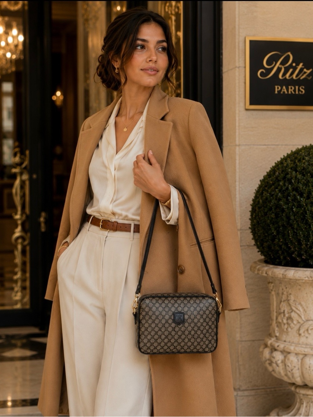 Vintage Céline Macadam Crossbody Bag | Brown Monogram Canvas | Paris Chic | Clas